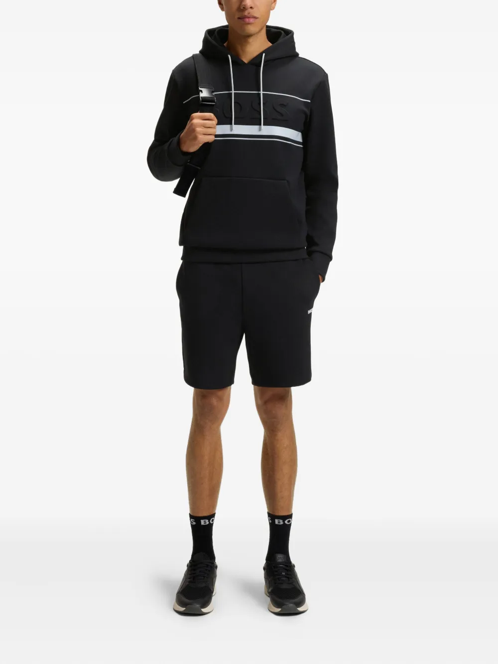 BOSS Trainingsshorts met geborduurd logo Zwart