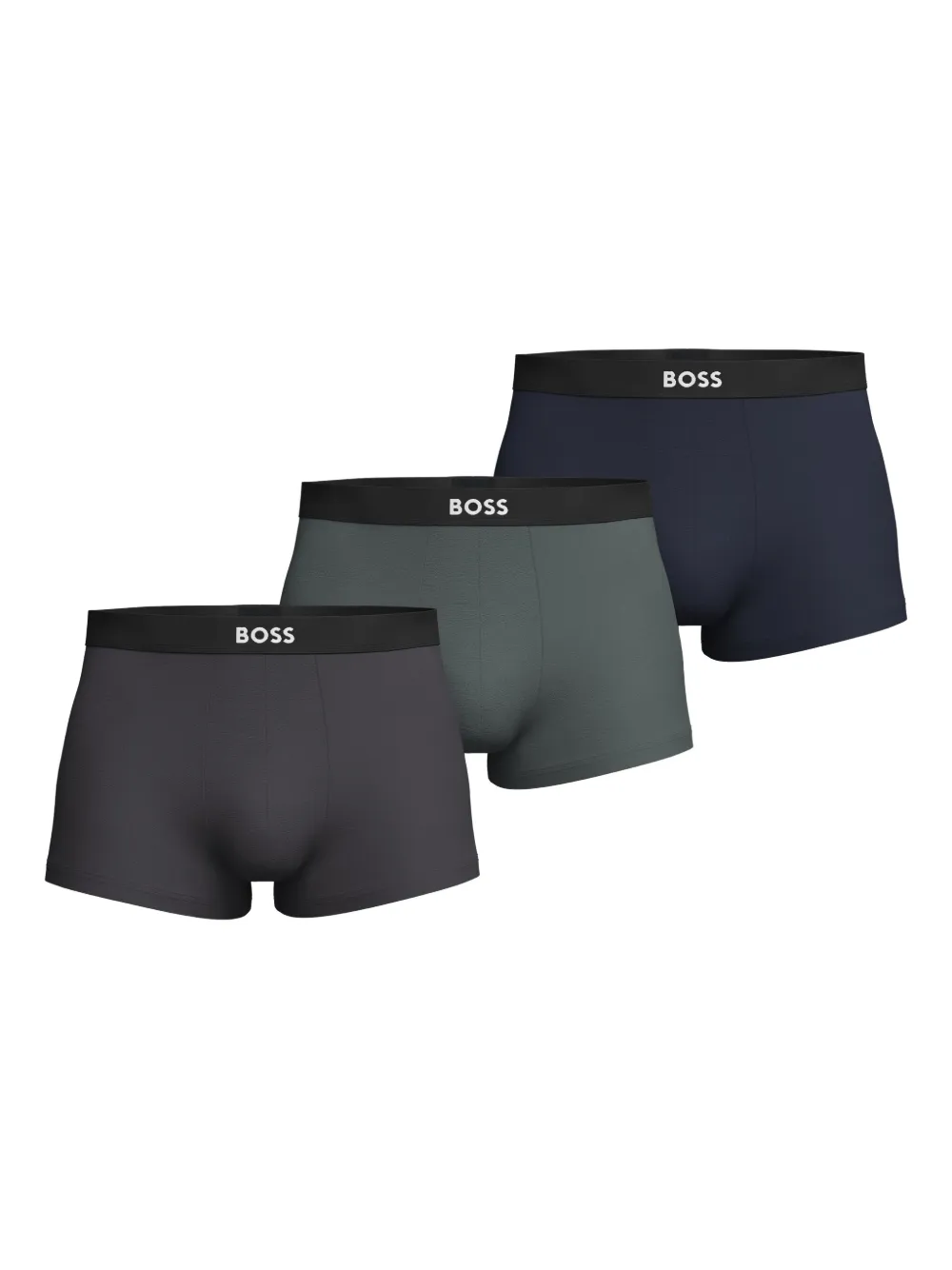 Hugo Boss Logo-waistband Boxers (pack Of Three) In Blue