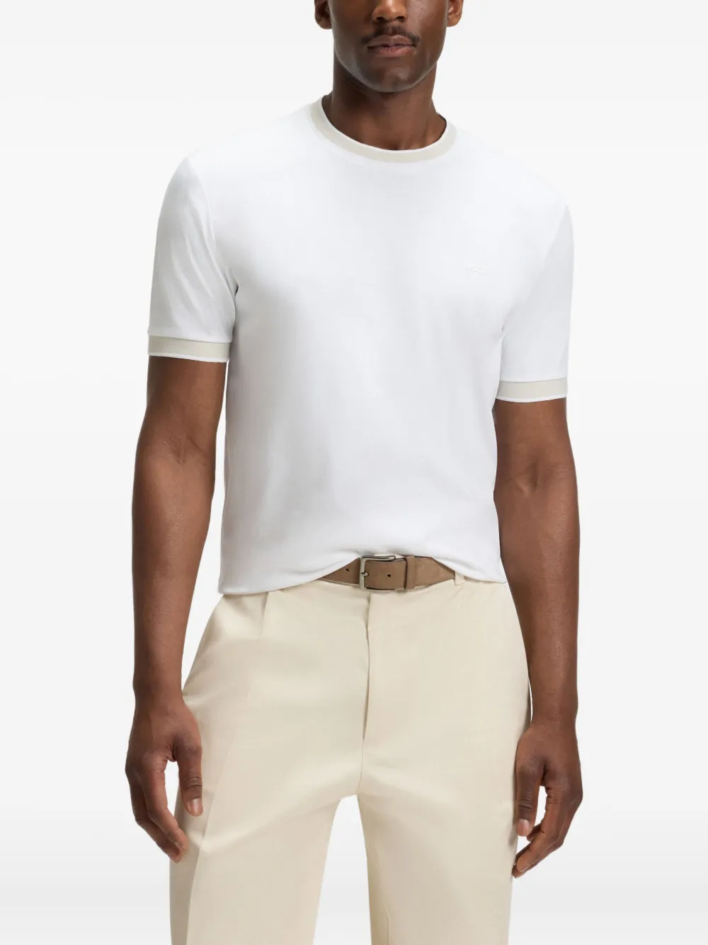 BOSS T-shirt met ronde hals Wit