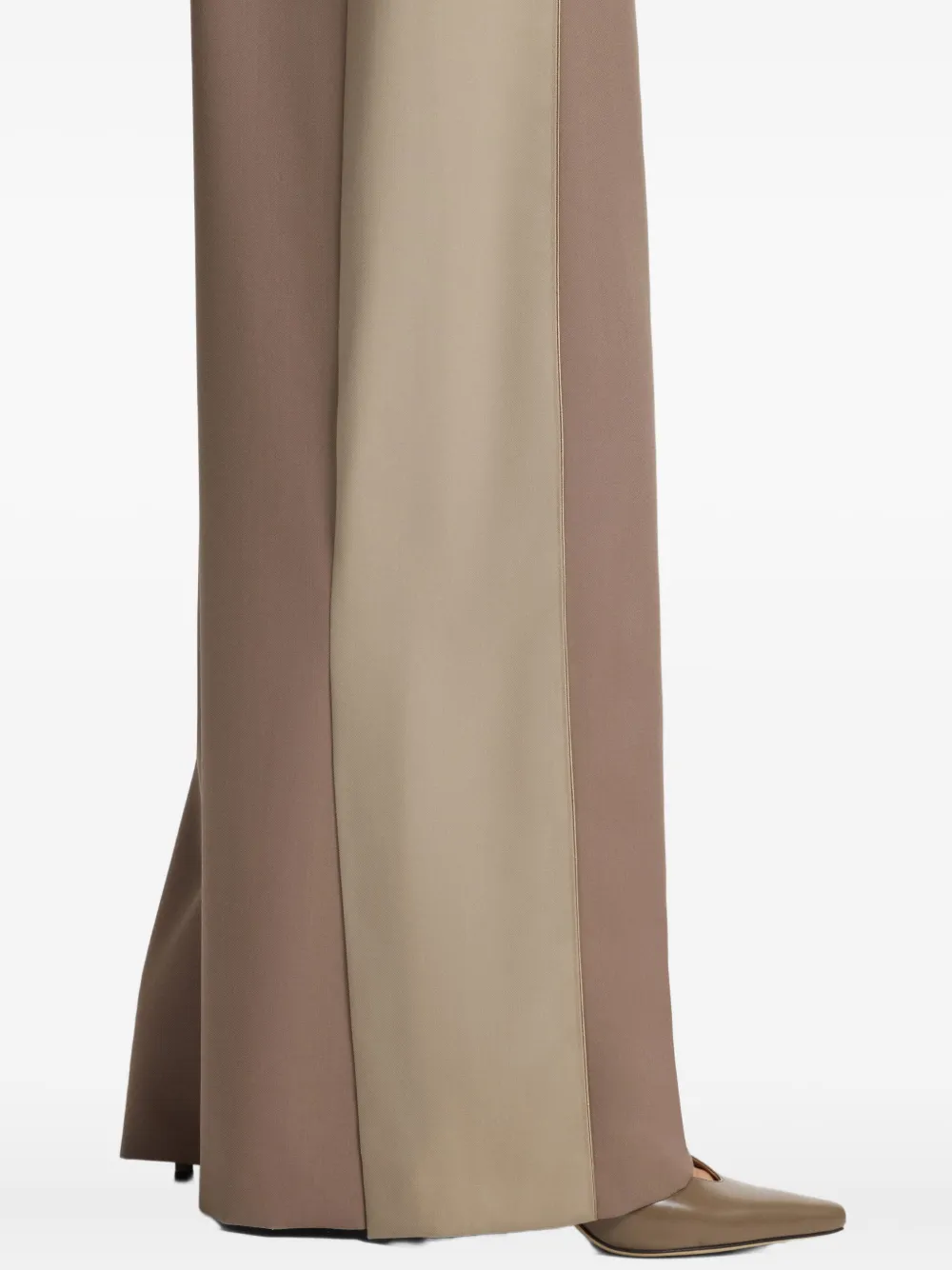BOSS Broek met wijde pijpen en vlakken Beige