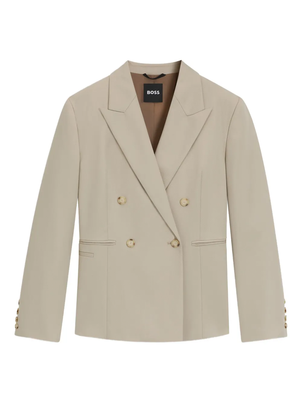 BOSS Blazer met dubbele rij knopen Beige