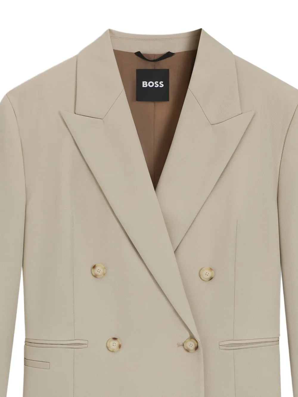 BOSS Blazer met dubbele rij knopen Beige