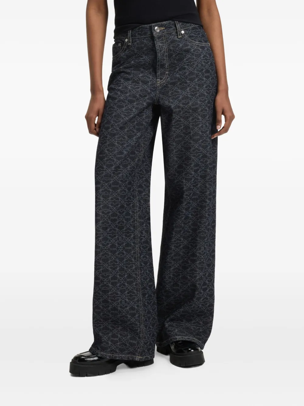 HUGO Jeans met monogram-print Blauw
