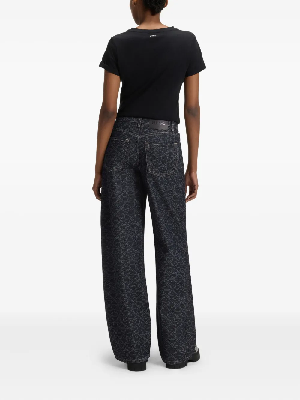 HUGO Jeans met monogram-print Blauw