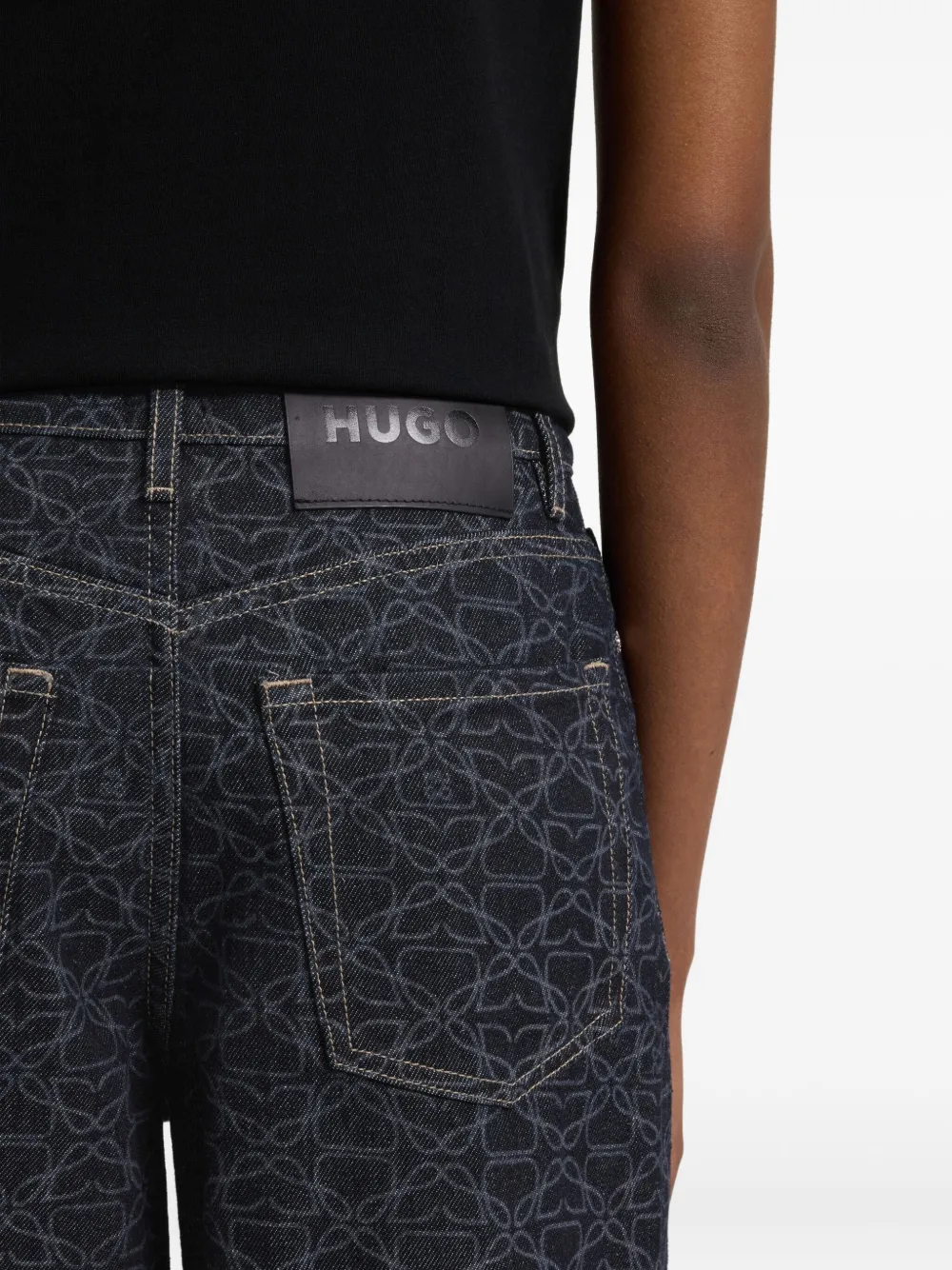 HUGO Jeans met monogram-print Blauw