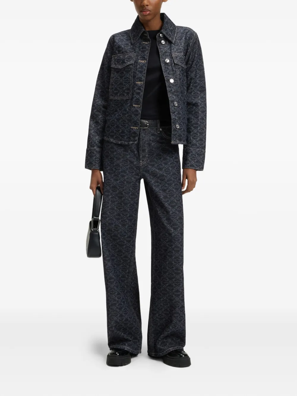 HUGO Jeans met monogram-print Blauw