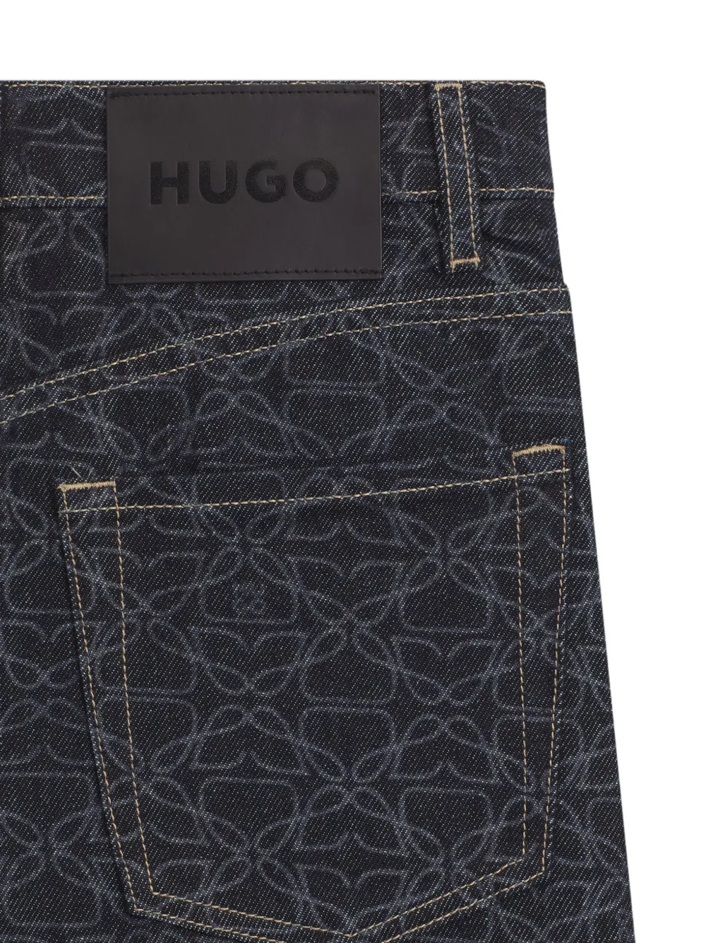 HUGO Jeans met monogram-print Blauw