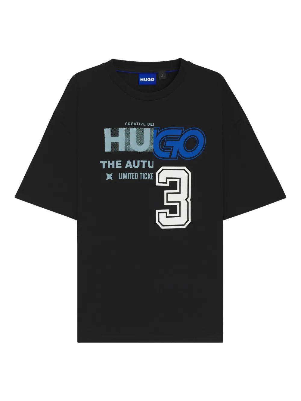 HUGO Camiseta com estampa gráfica | Preto | Image 1