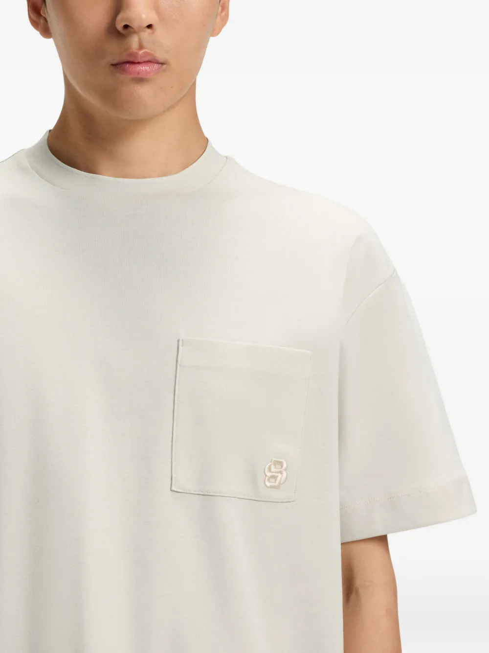 BOSS Katoenen T-shirt Beige