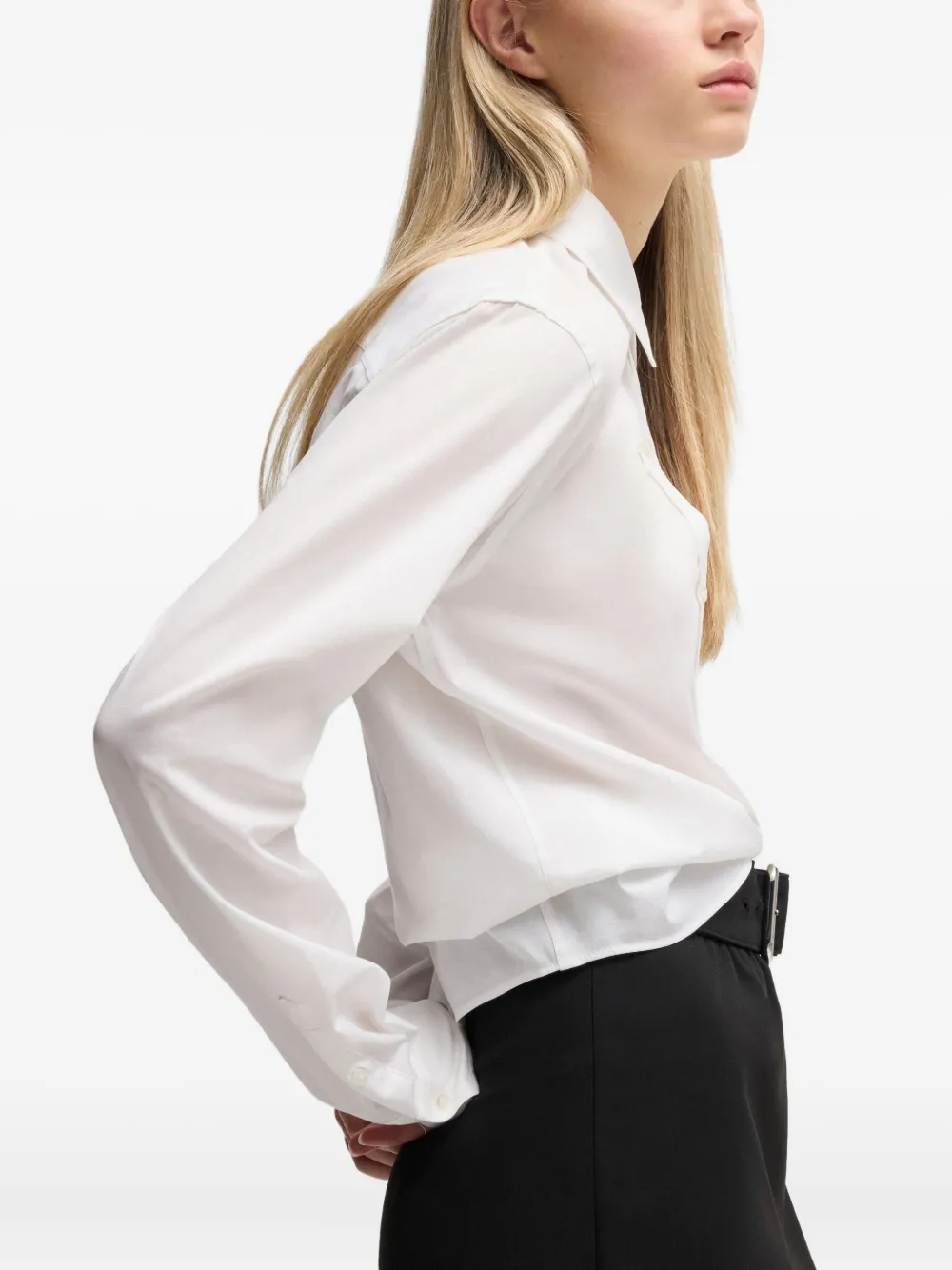 HUGO Blouse met geborduurd logo Wit