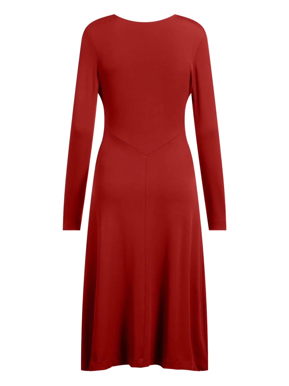 BOSS twist-detail long-sleeve midi dress Rood