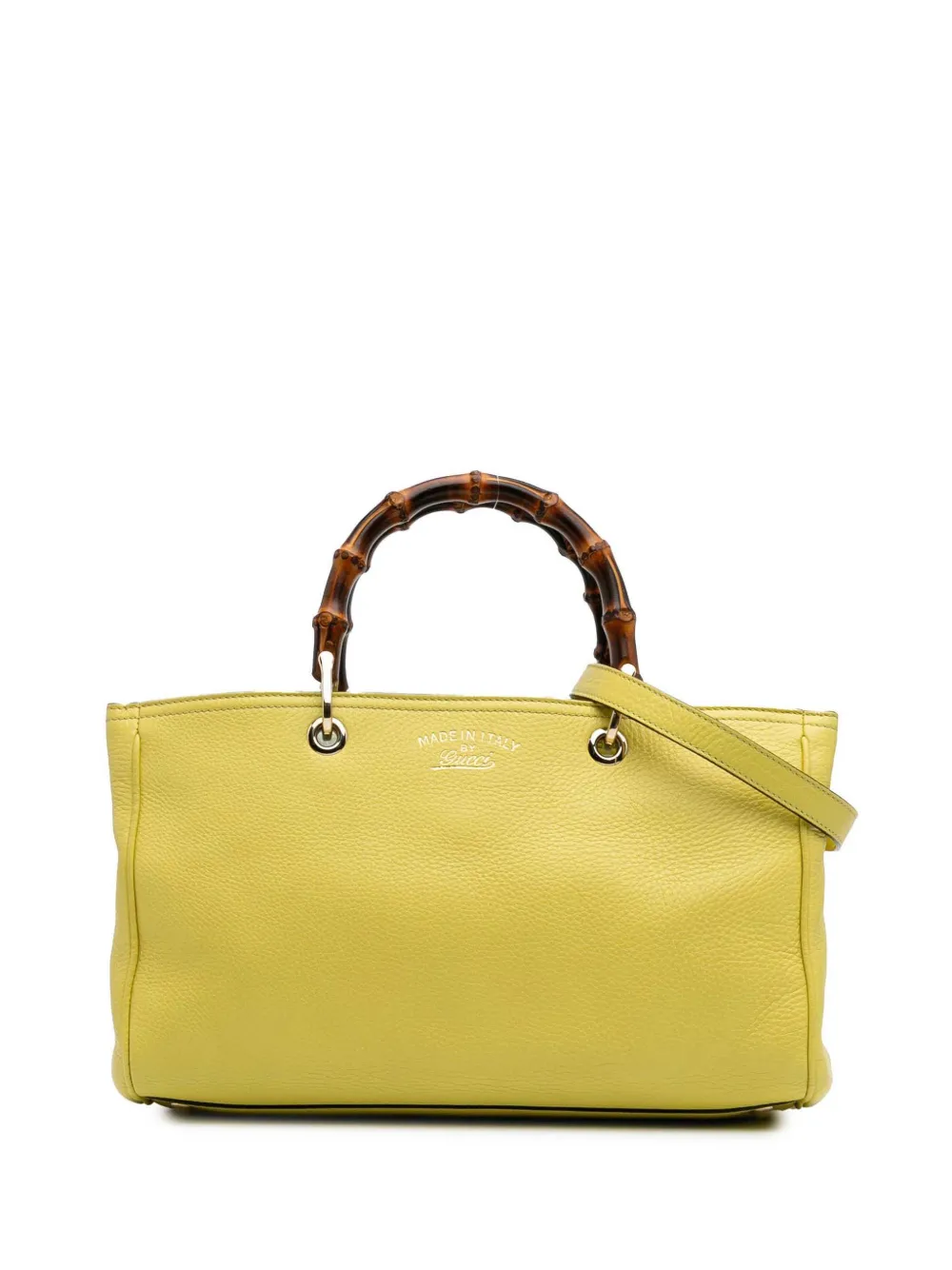 Gucci Pre-Owned 2016-2024 Medium Calfskin Bamboo Shopper satchel | Yellow | Image 1