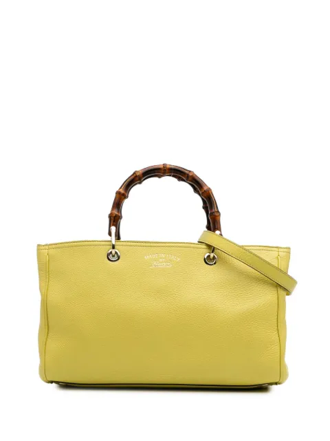 Gucci Pre-Owned 2016-2024 Medium Calfskin Bamboo Shopper satchel