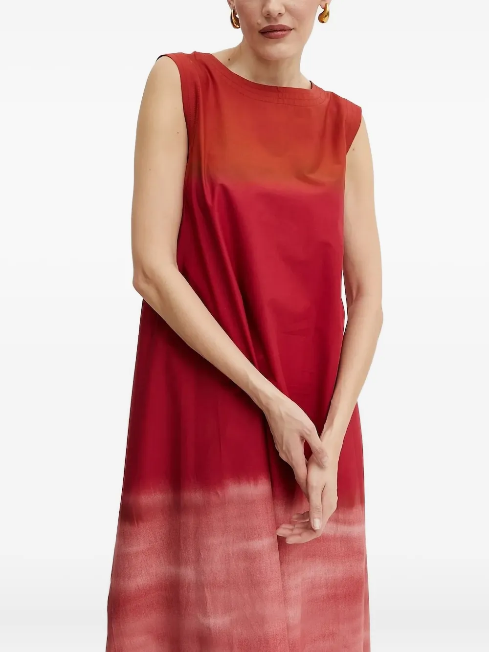 Liviana Conti Ombre jurk met tie-dye print Rood