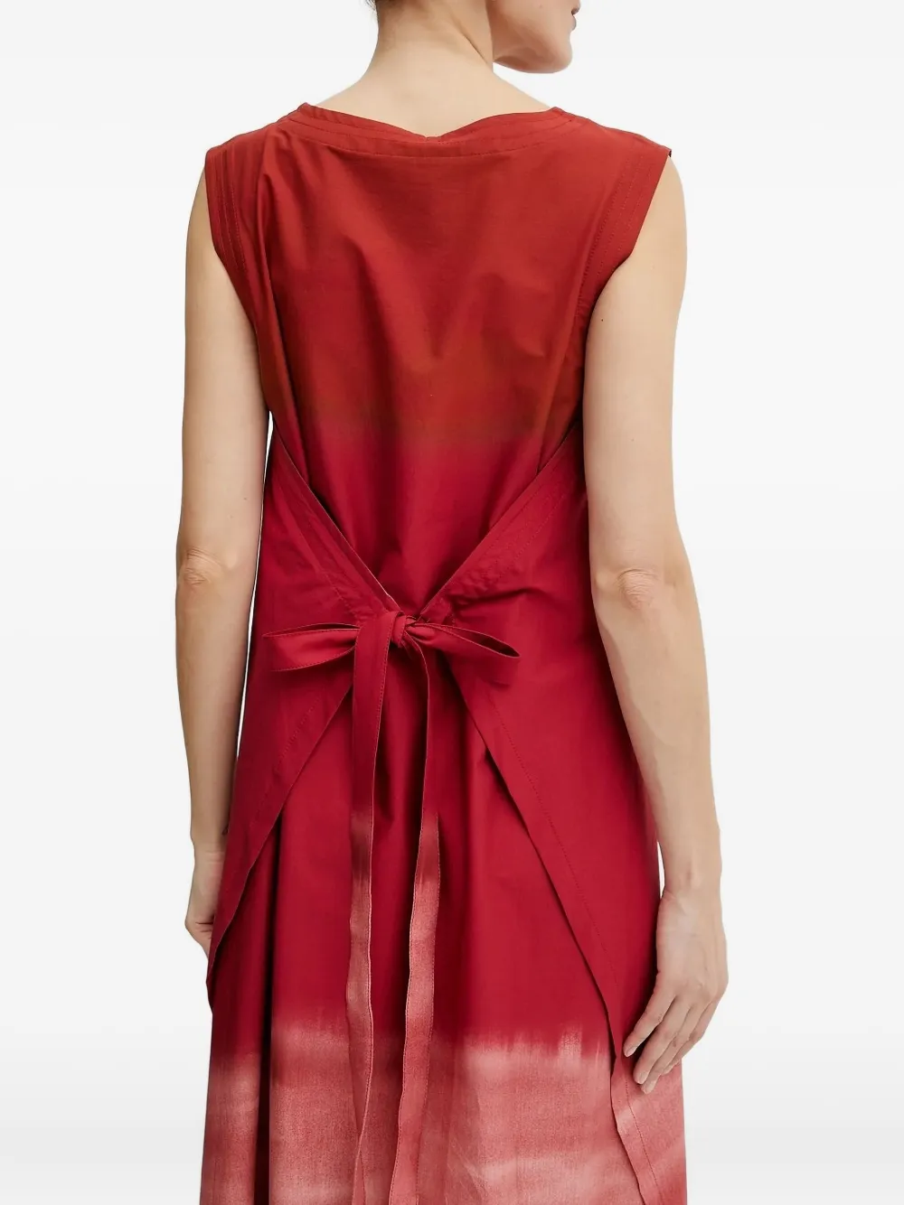 Liviana Conti Ombre jurk met tie-dye print Rood