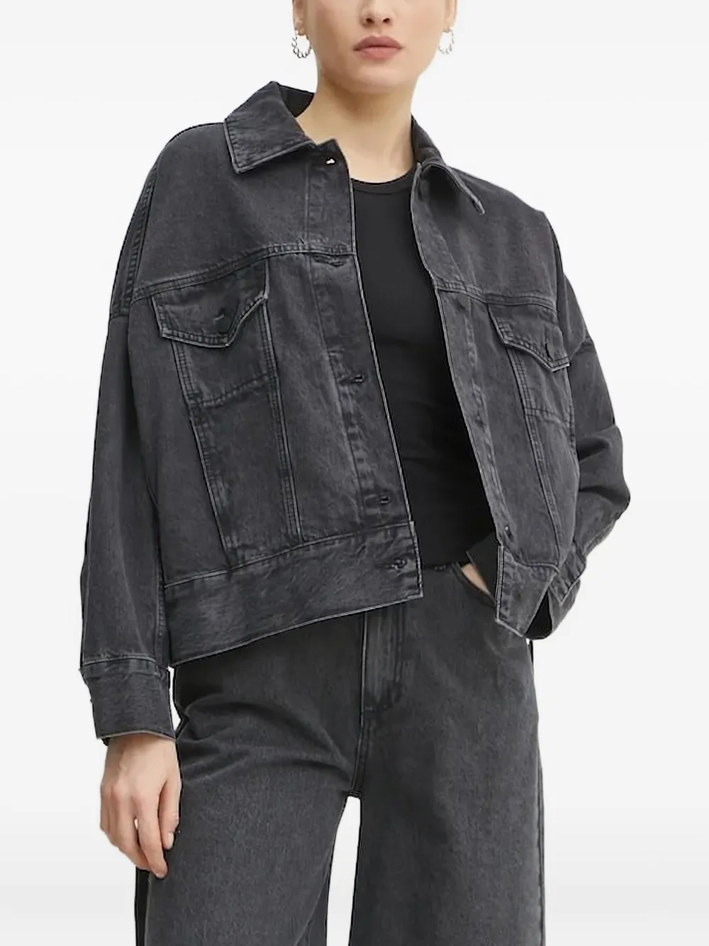 Liviana Conti Denim jack Grijs