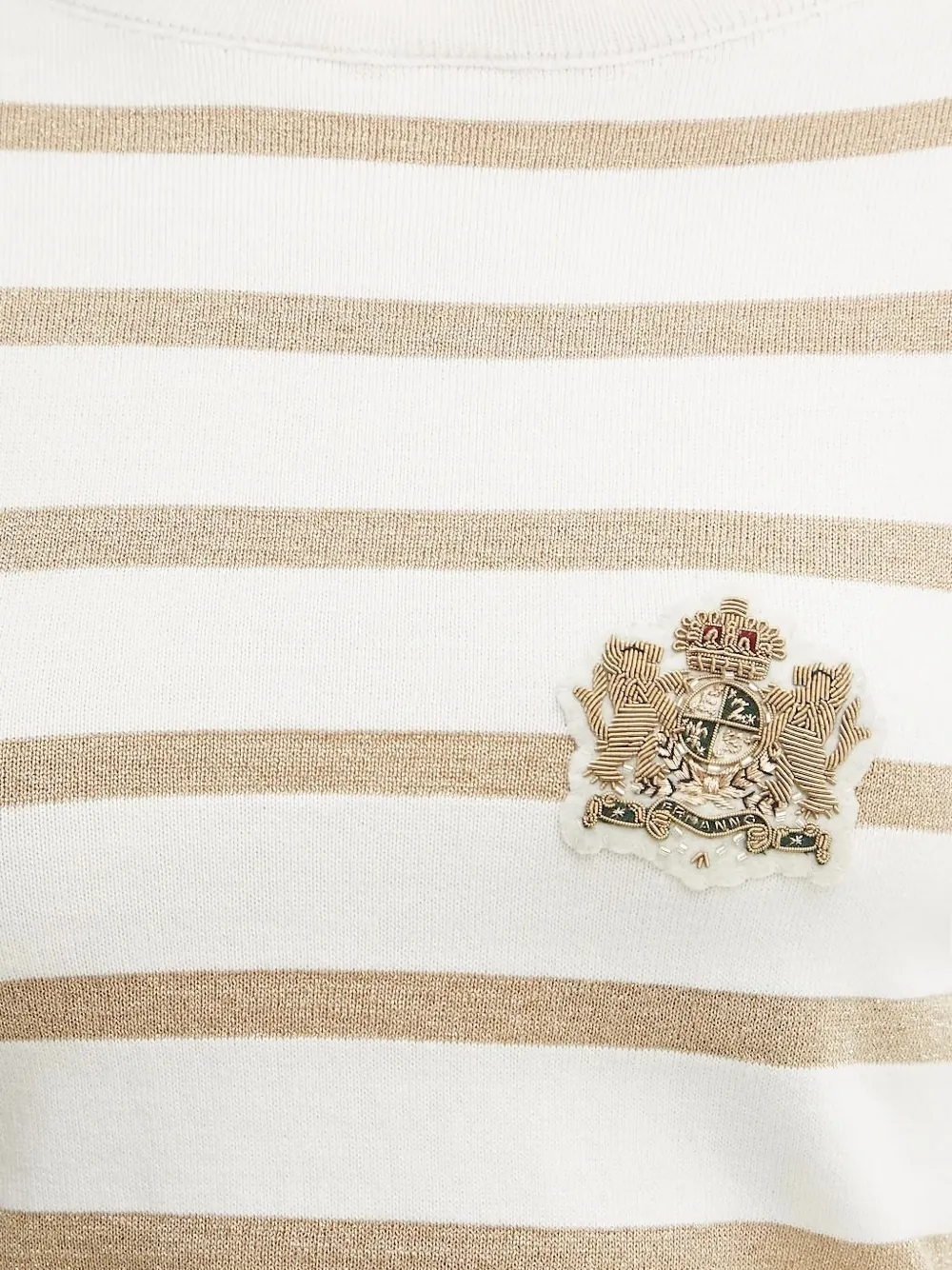 Ermanno Scervino Striped Embellished Sweater In White