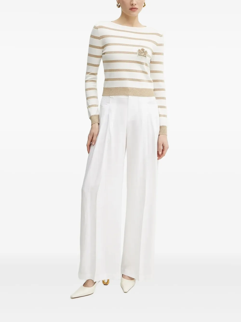 Ermanno Scervino striped embellished sweater | White | Image 1