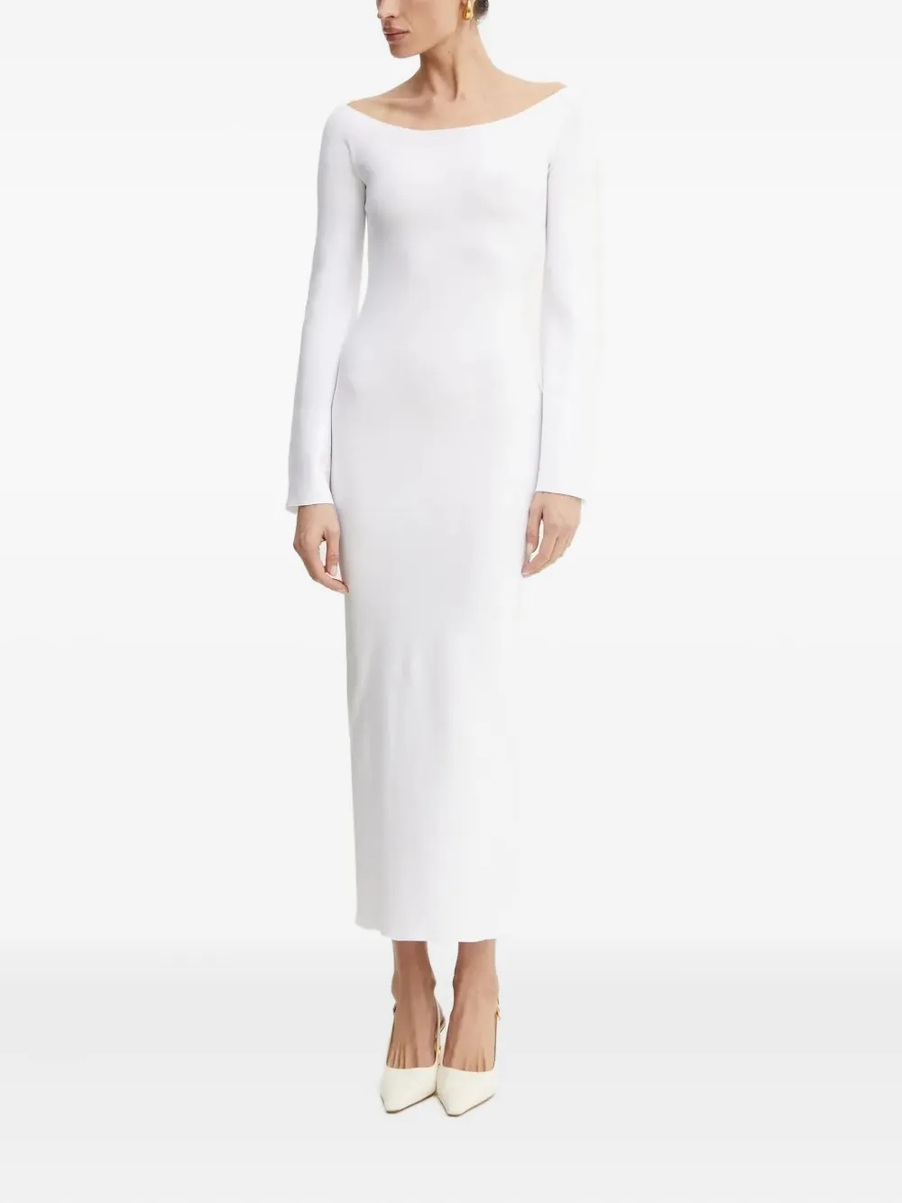 Liviana Conti Midi-jurk met boothals Wit