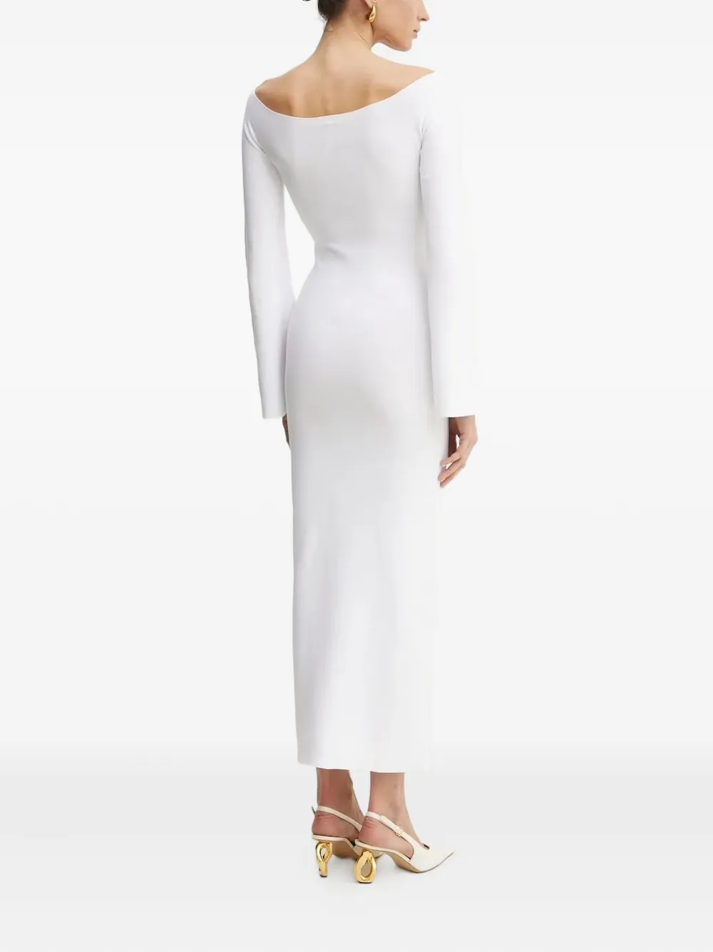 Liviana Conti Midi-jurk met boothals Wit