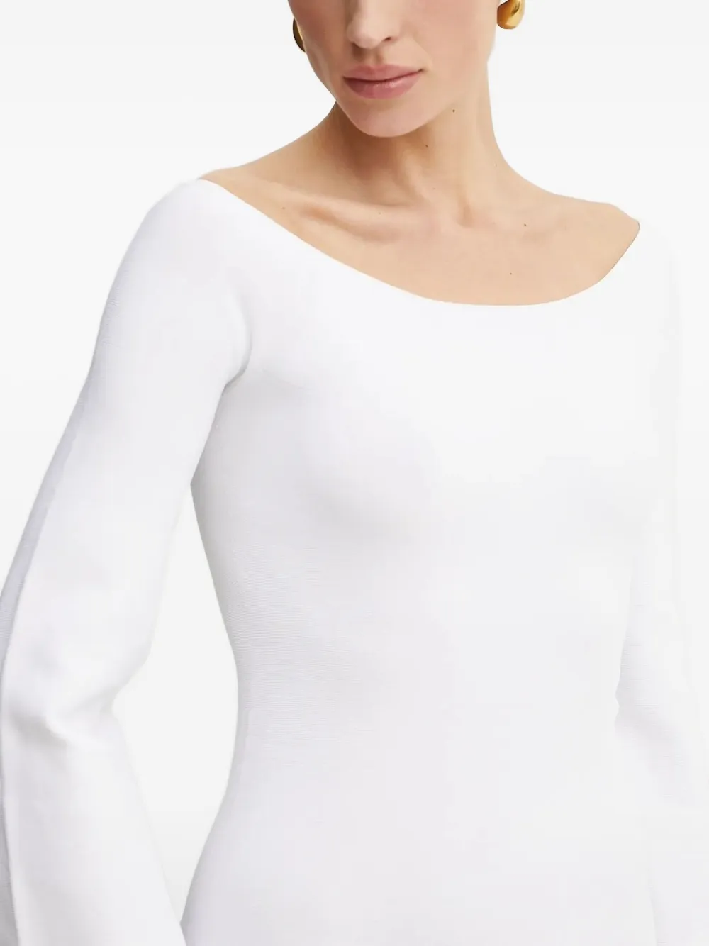Liviana Conti Midi-jurk met boothals Wit