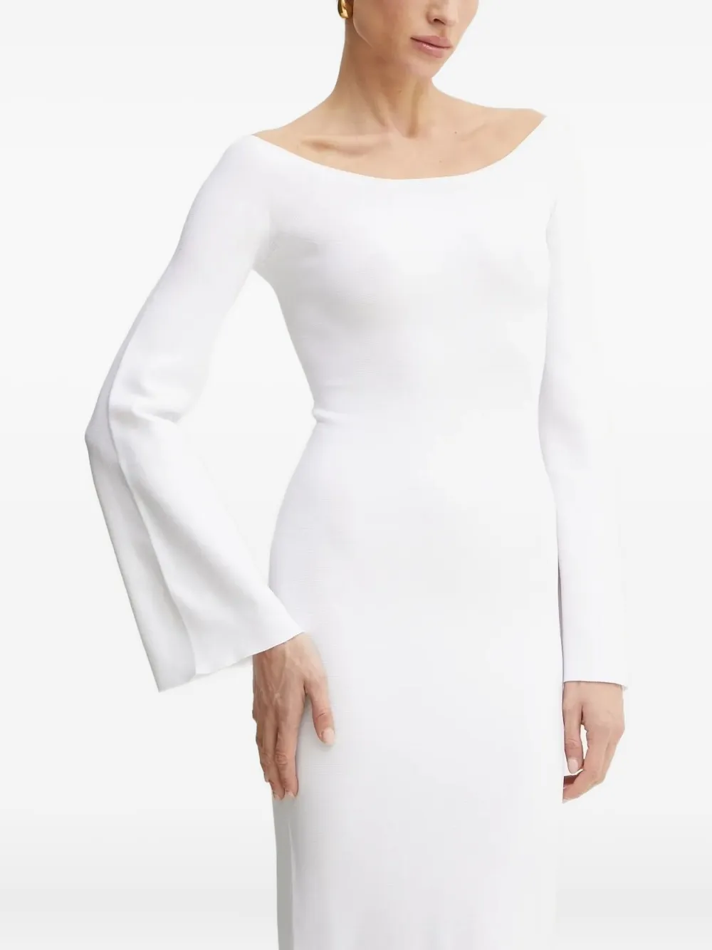 Liviana Conti Midi-jurk met boothals Wit