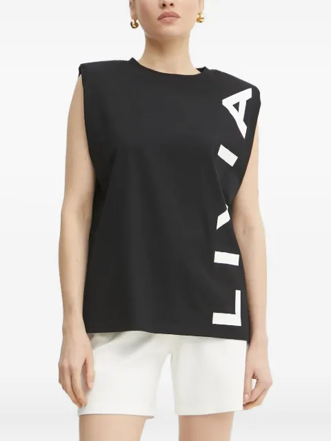 Liviana Conti padded-shoulder logo top