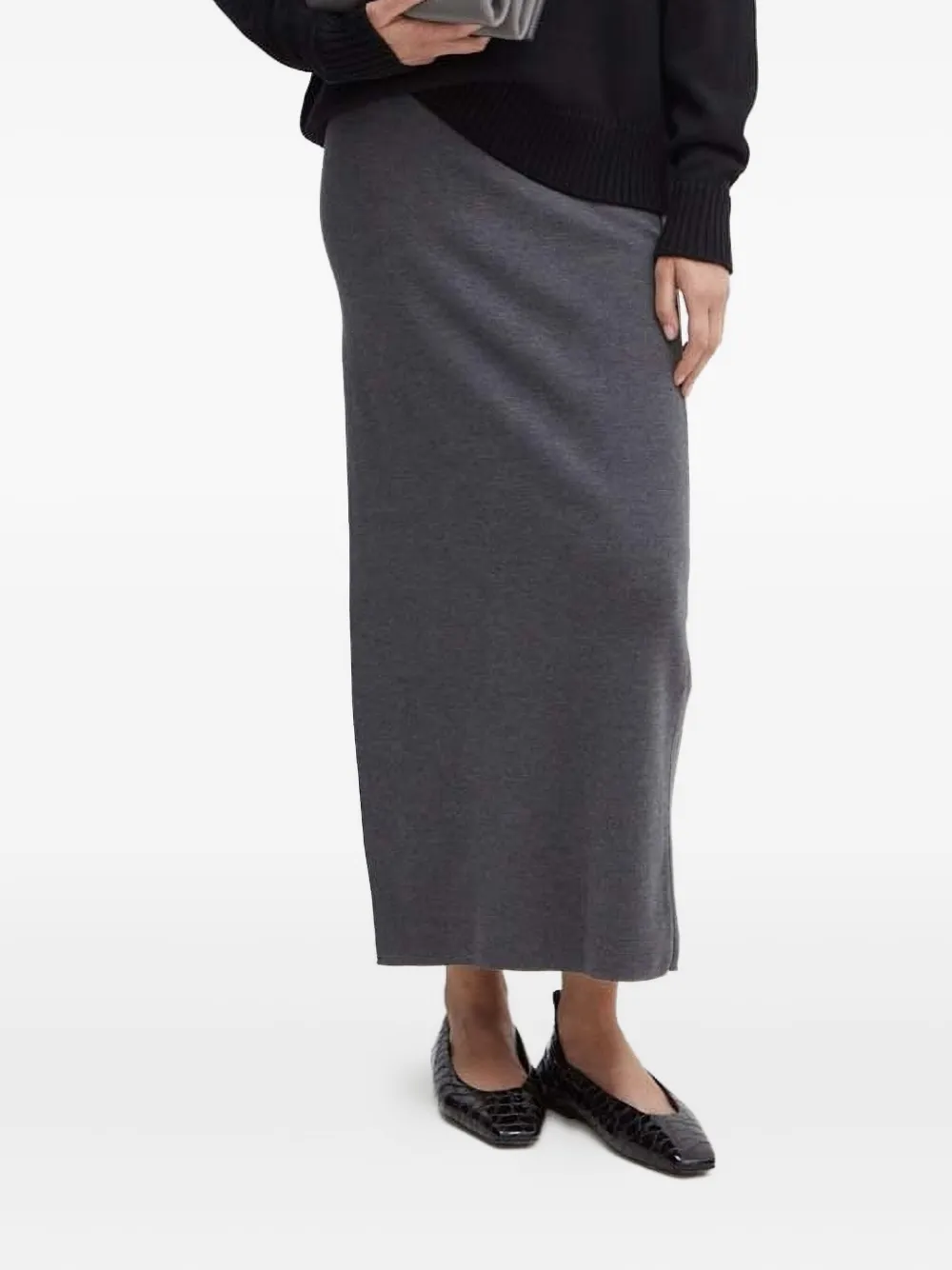 Liviana Conti side-slit maxi skirt | Grey | Image 1