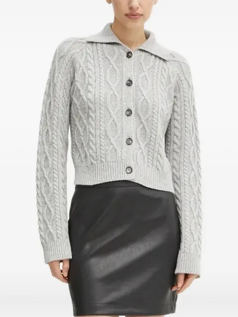 Liviana Conti cable-knit sequin-embellished cardigan