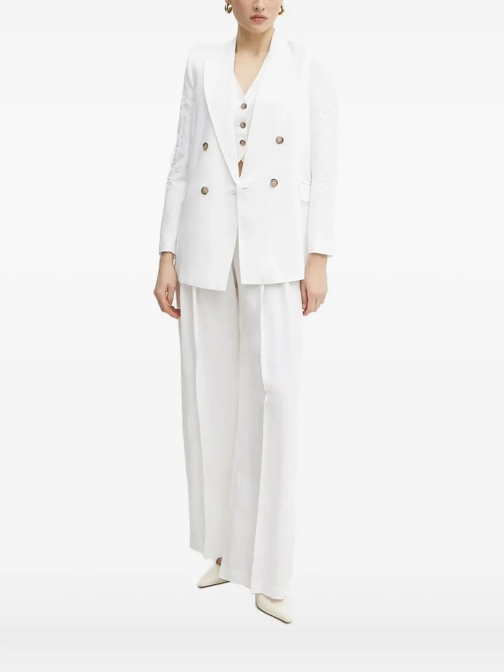 Ermanno Scervino button-fastening sleeveless top Wit