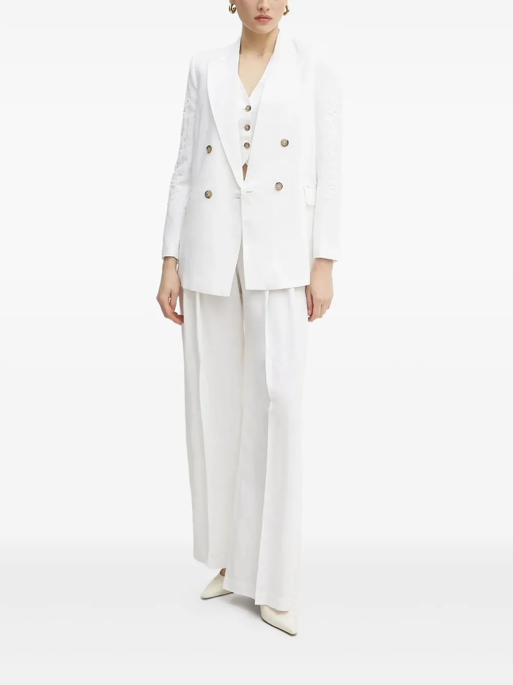 Ermanno Scervino Mouwloze top met knoopsluiting Wit