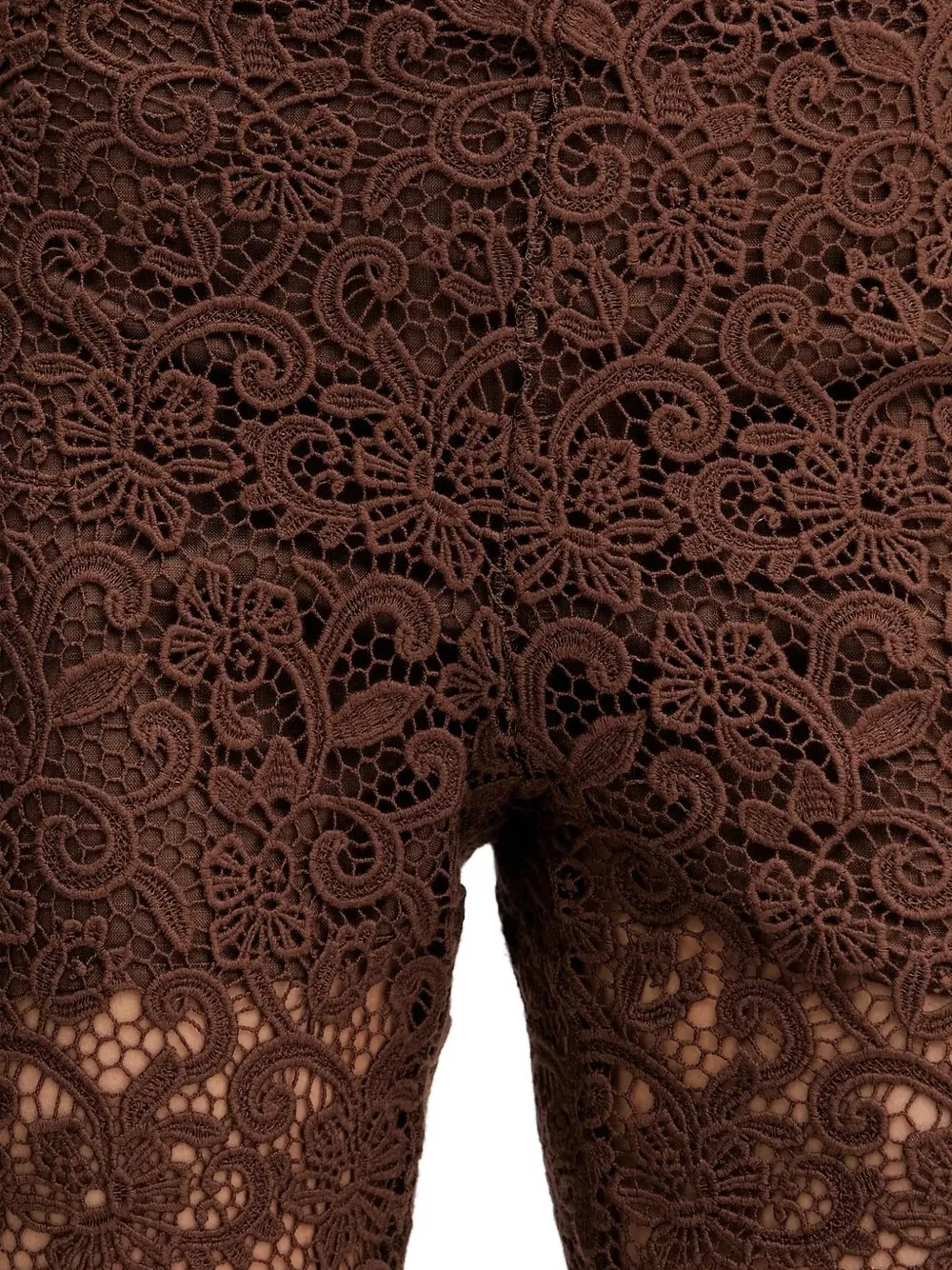 Ermanno Scervino Cotton Blend Lace Flared Pants In Brown
