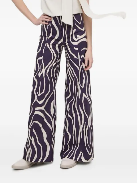 Liviana Conti Kalhoty wave-print trousers