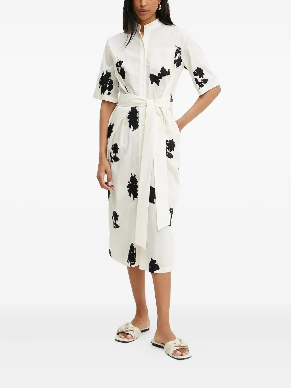 Liviana Conti Blousejurk met bloemenprint Wit