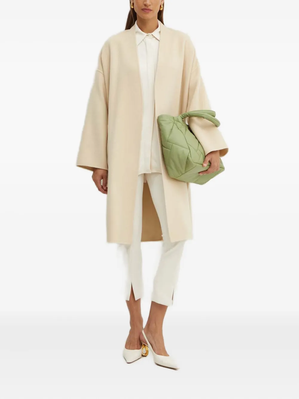 Liviana Conti Blouse met puntige kraag - Beige