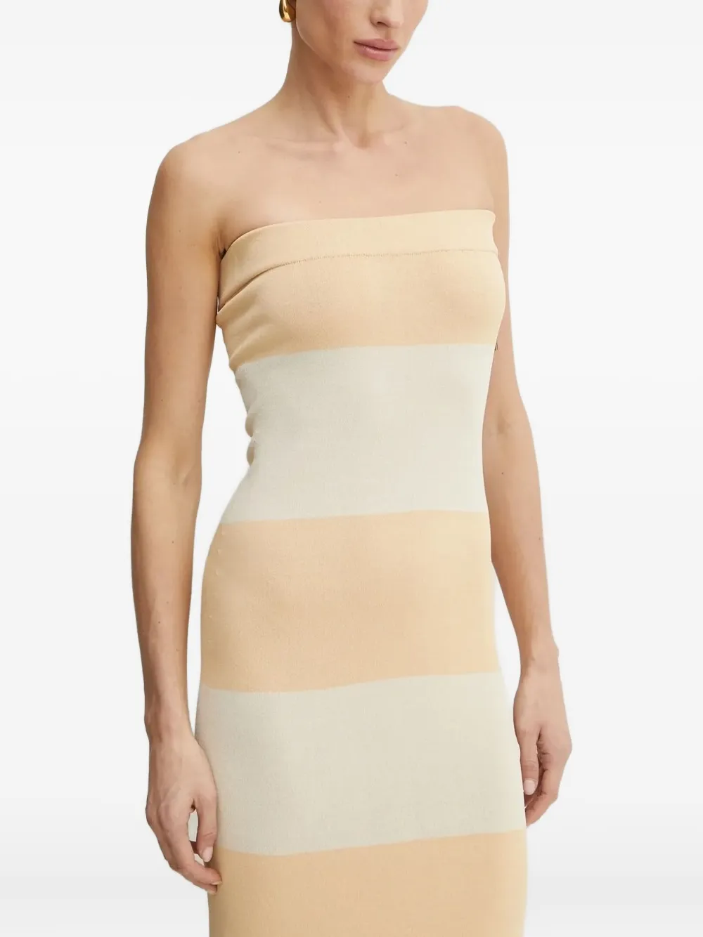 Liviana Conti Strapless jurk Beige
