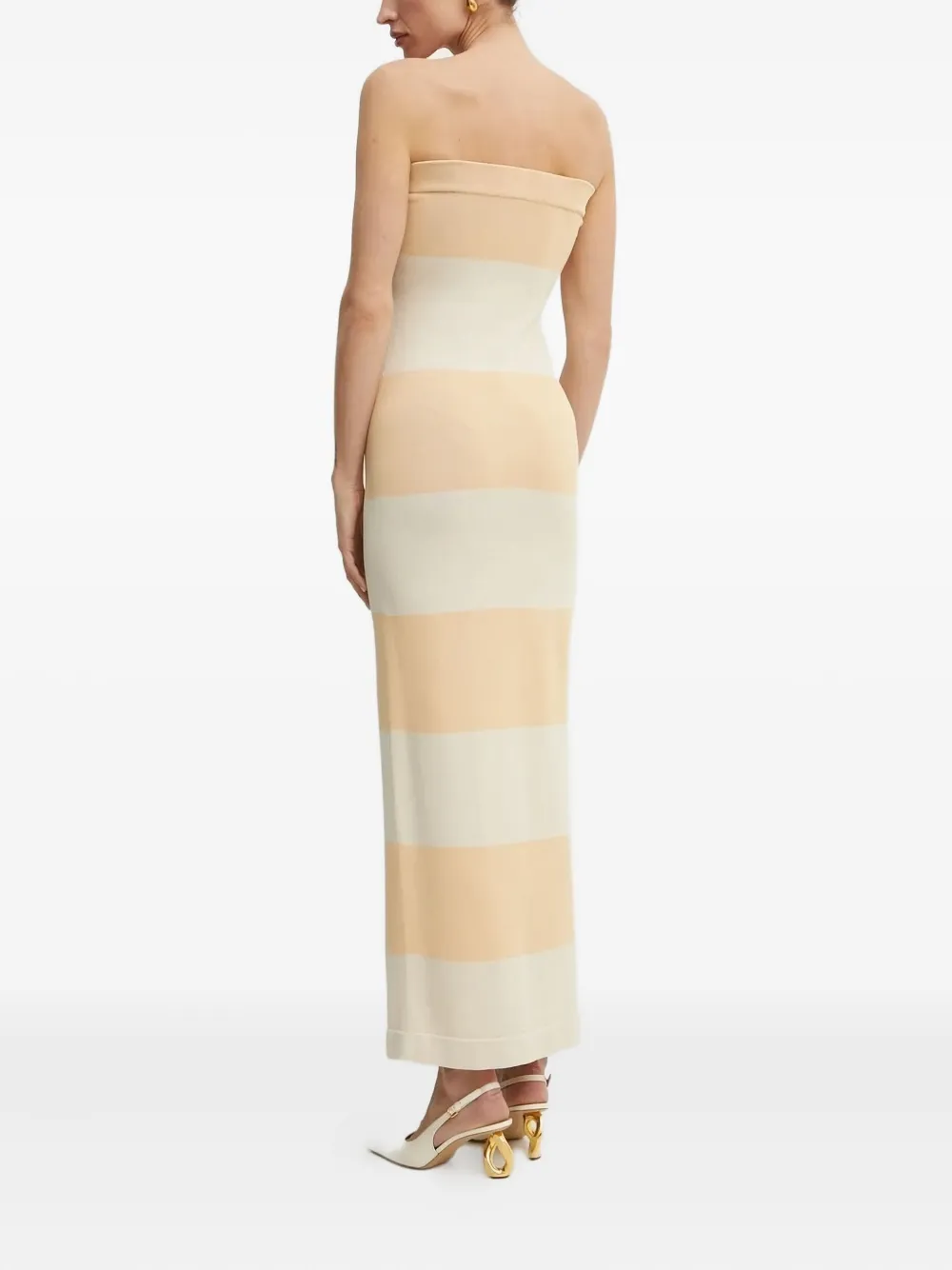 Liviana Conti Strapless jurk Beige