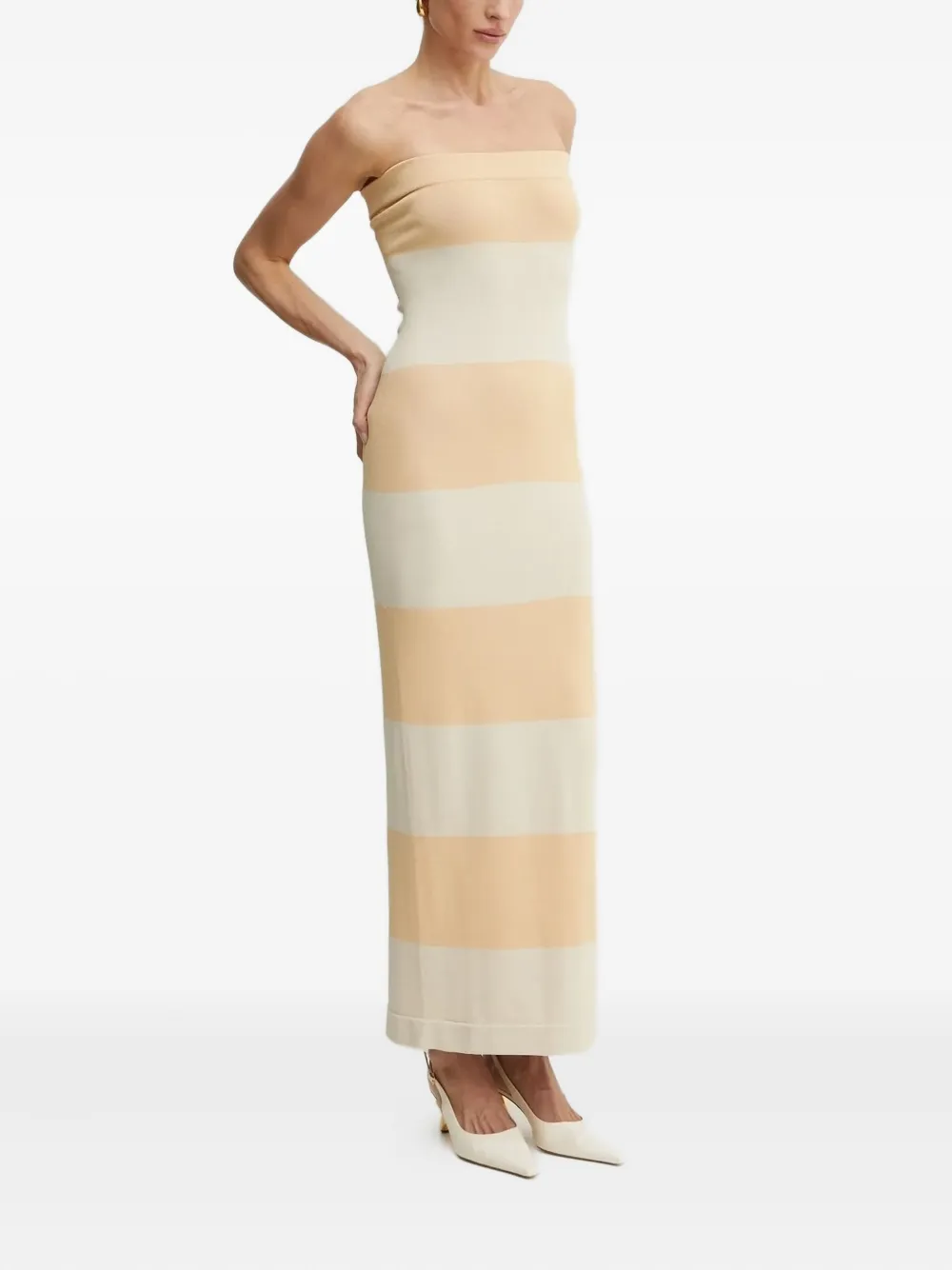 Liviana Conti Strapless jurk Beige