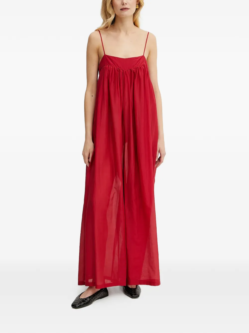 Liviana Conti strap gathered jumpsuit - Rosso
