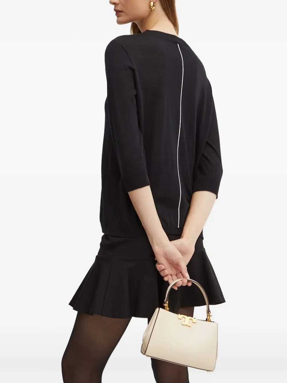 Liviana Conti three-quarter sleeve V-neck sweater | Knitted Sweaters | Image 2