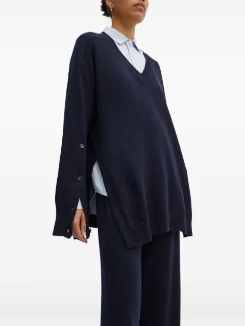 Liviana Conti buttoned-sleeves side-split sweater