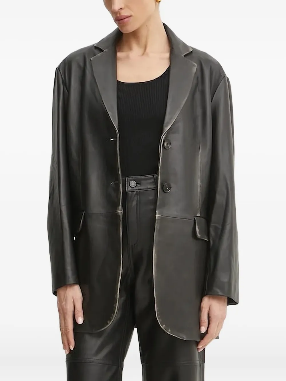 Liviana Conti Blazer met enkele rij knopen Zwart