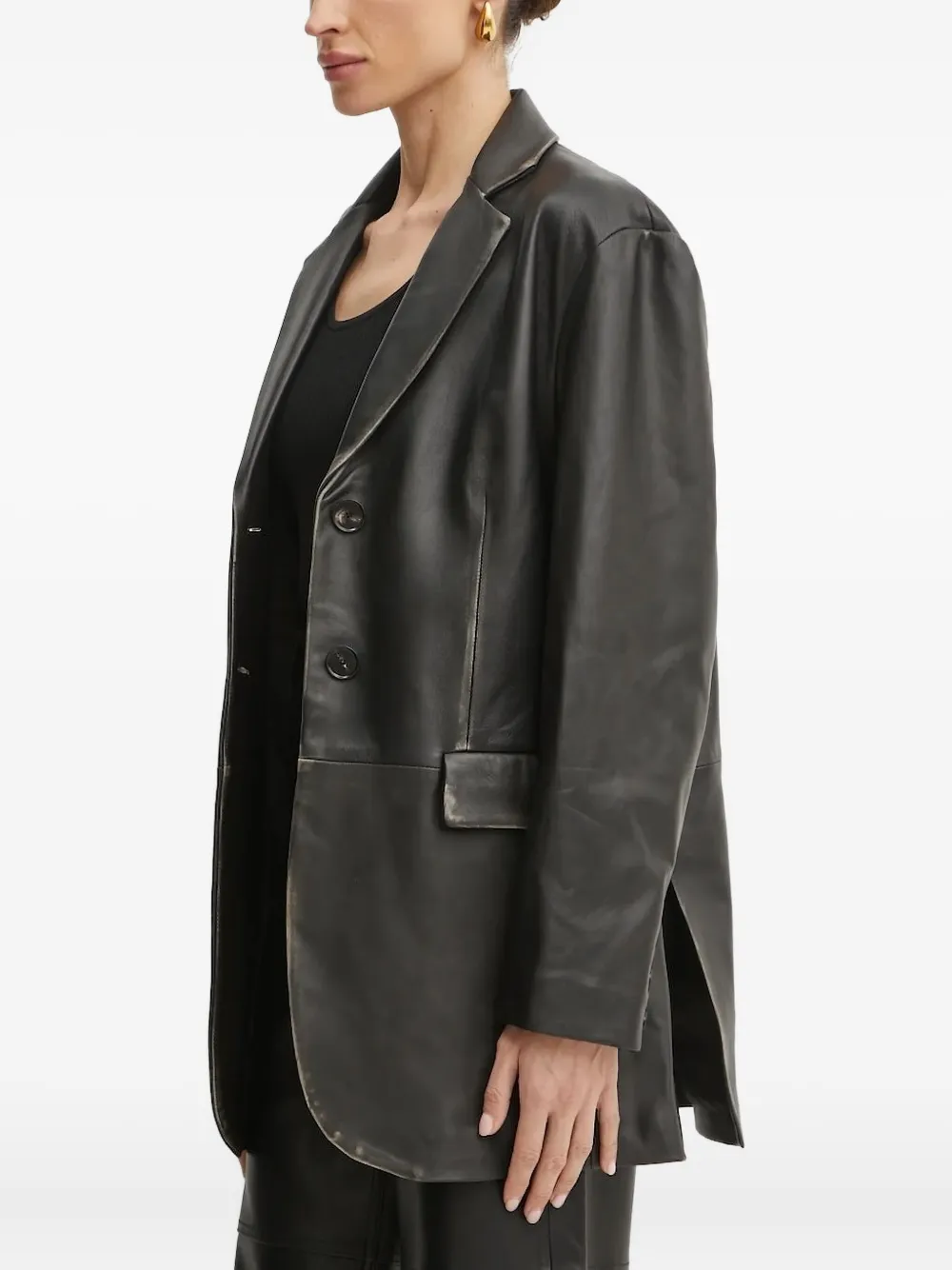 Liviana Conti Blazer met enkele rij knopen Zwart