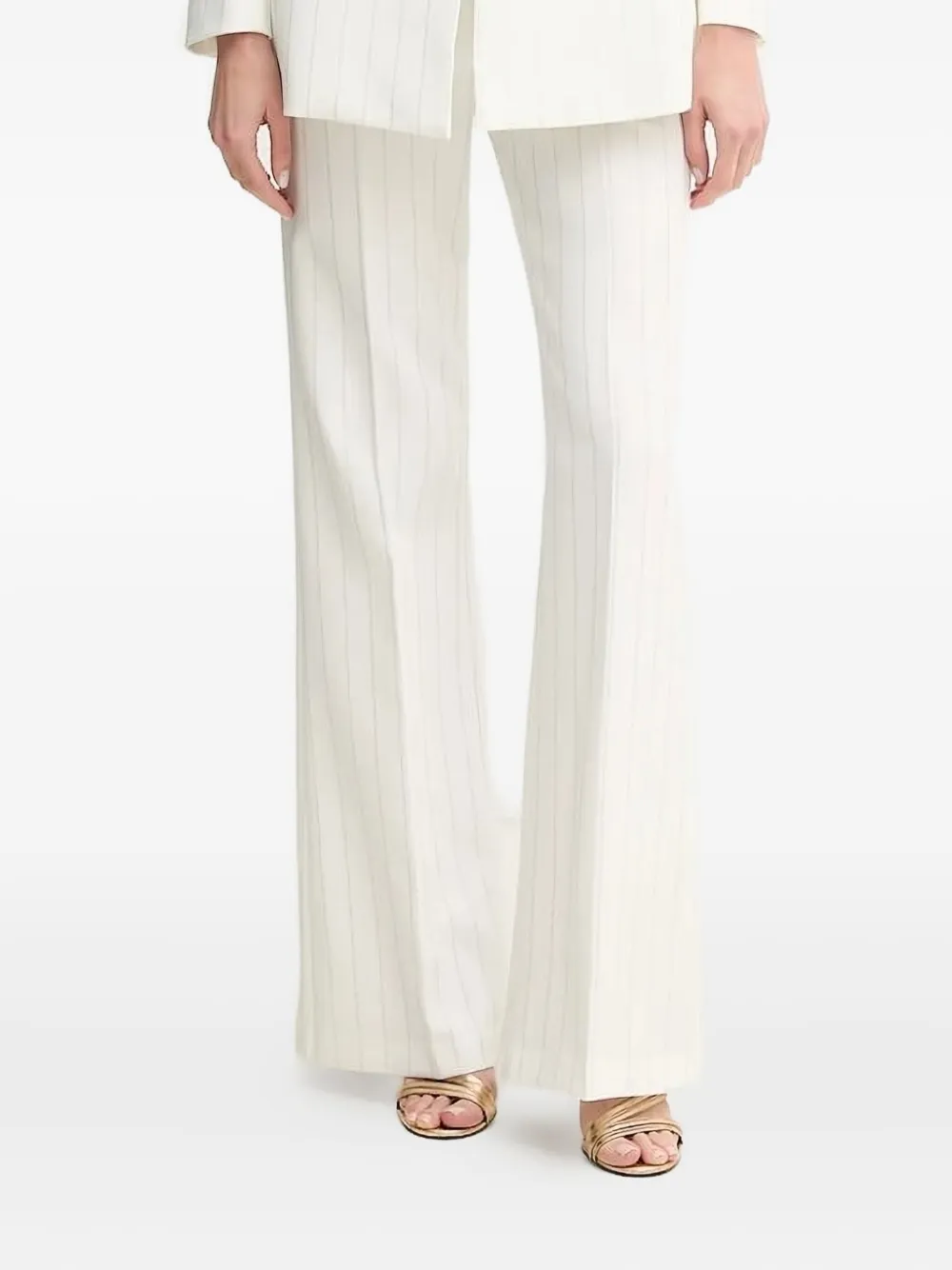 Ermanno Scervino Flared broek met krijtstreep Wit
