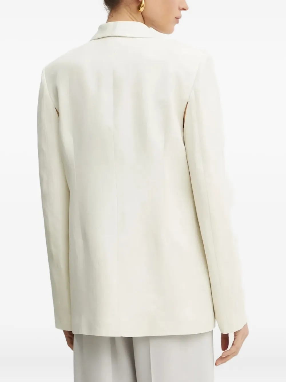 Liviana Conti Cut-out Single-breasted Blazer In Neutral