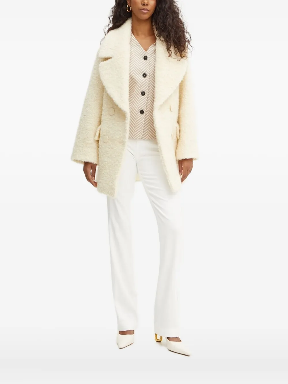 Liviana Conti button-front sleeveless vest | Neutrals | Image 1