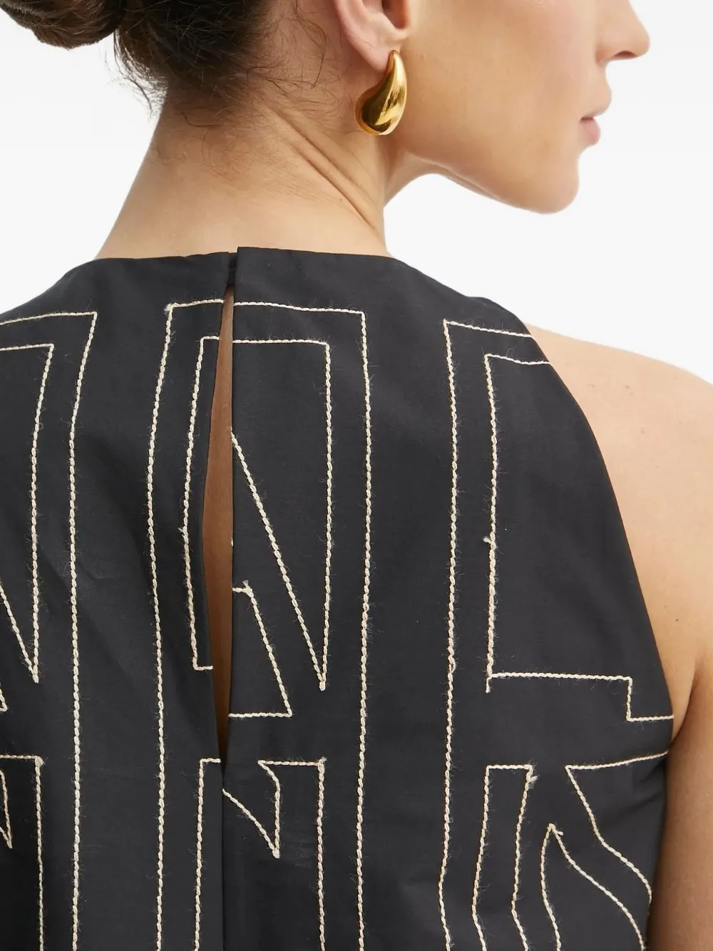 Liviana Conti Mouwloze midi-jurk met geometrische print Zwart