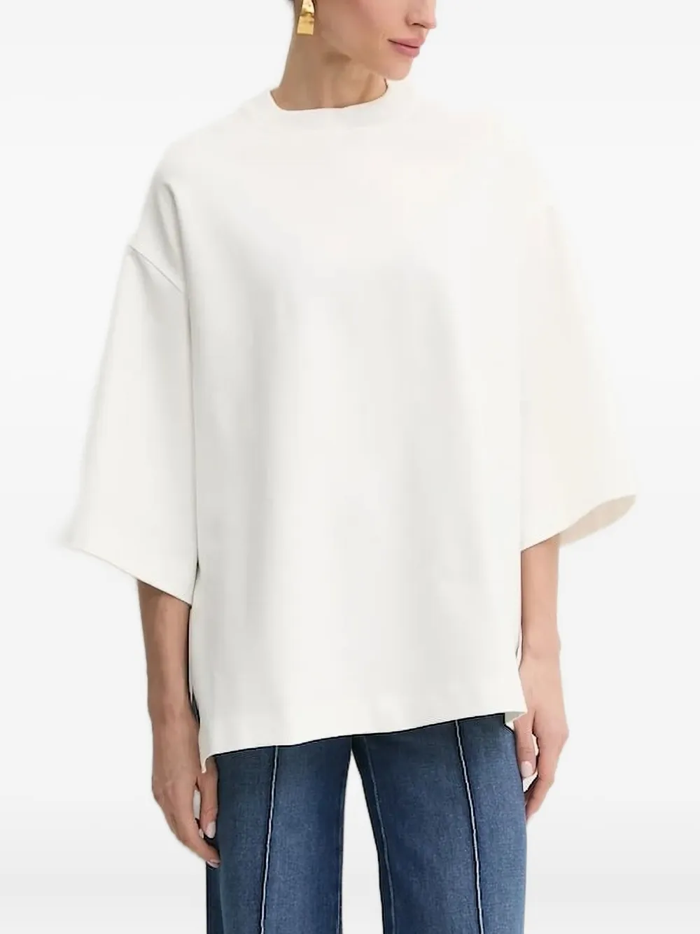Liviana Conti Round-neck Blouse In White