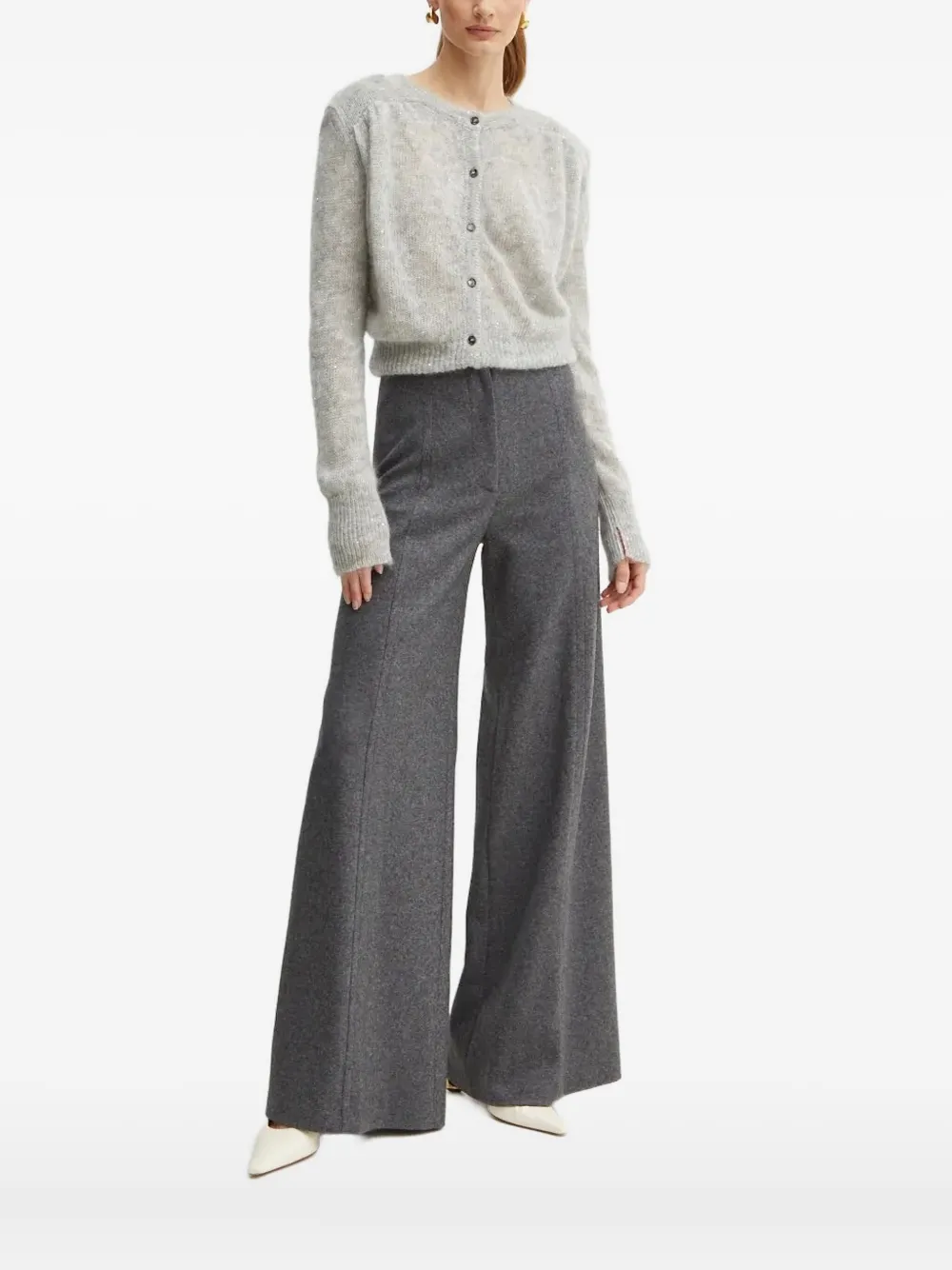 Liviana Conti sequin-embellished buttoned cardigan | Grey | Image 1