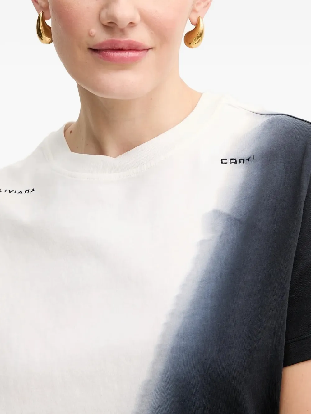 Liviana Conti Dip-dye Short-sleeve Top In Multi